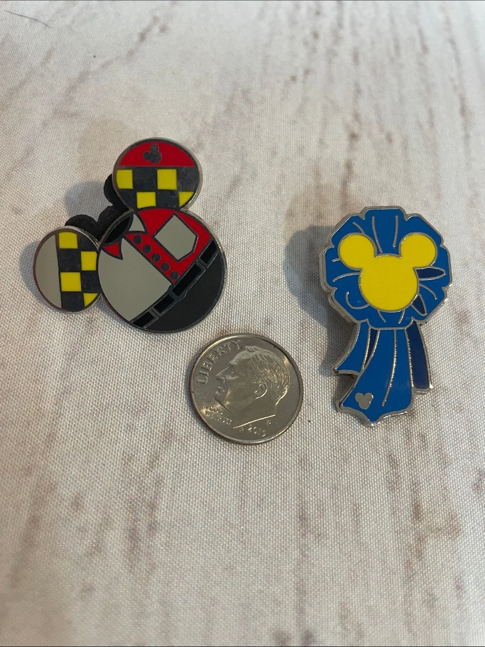 2 Disney Hidden Mickey Pins - Blue Ribbon Completer & EPCOT Test Track Uniform